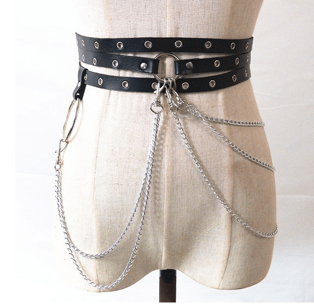 O-Ring Leather Belt - GothBB 2022 free shipping available