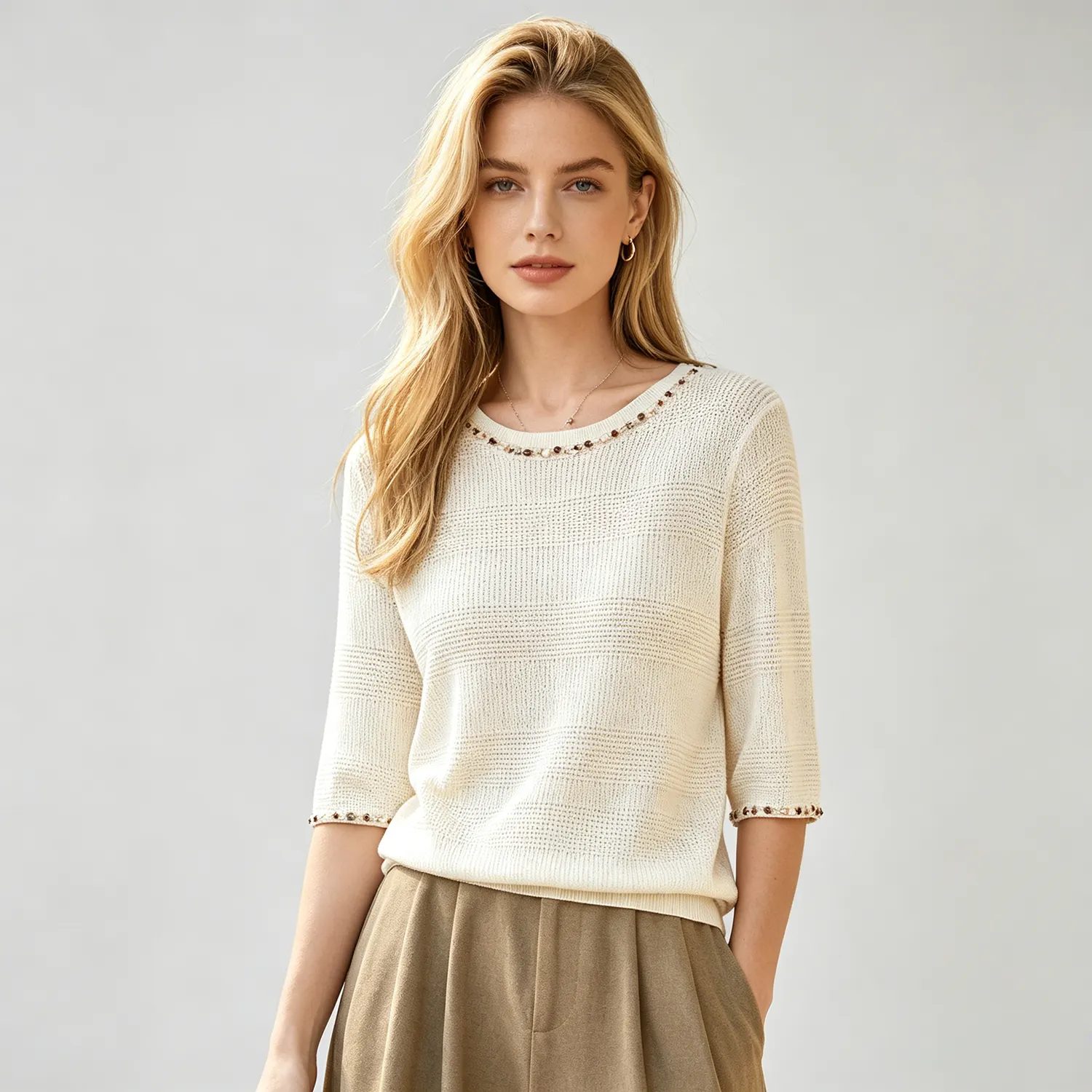 Linen Short Sleeve Top Lightweight Breathable Spring Style REAL SILK LIFE