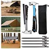4Pcs Tent Pegs Unbreakable Camping Tent Stakes with Hammer for Camping Picnic