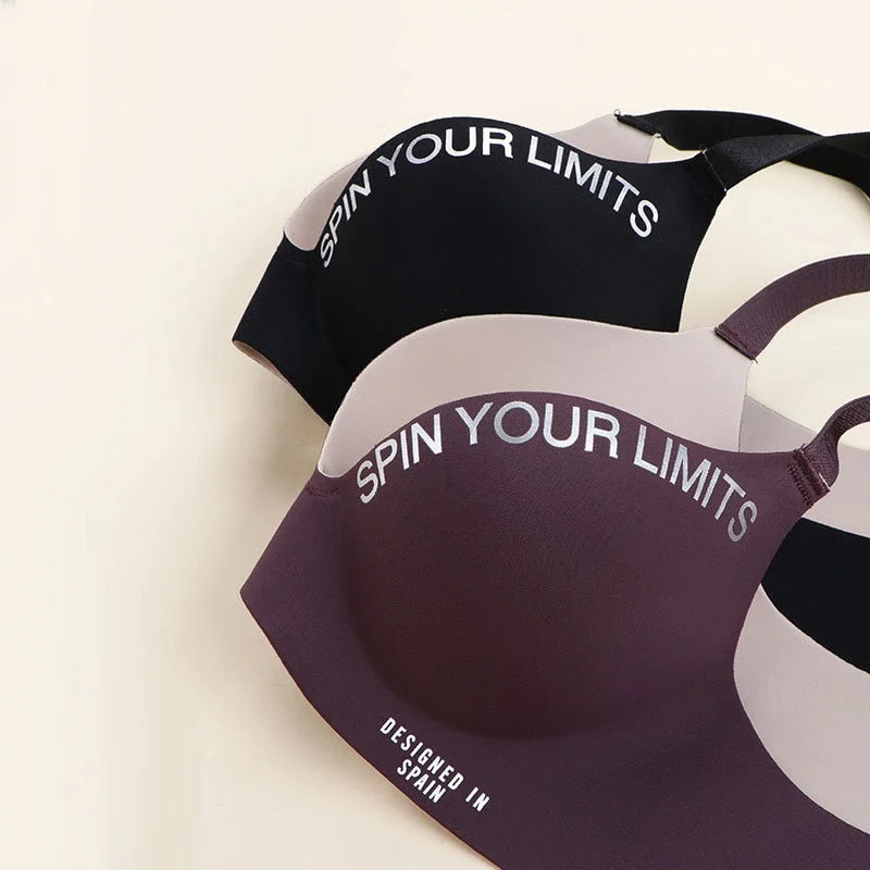 DERUILADY Fashion Letter Seamless Bra Bralette Comfort Wireless Bras For Women Underwear Adjustable Push Up Bra Sexy Lingerie