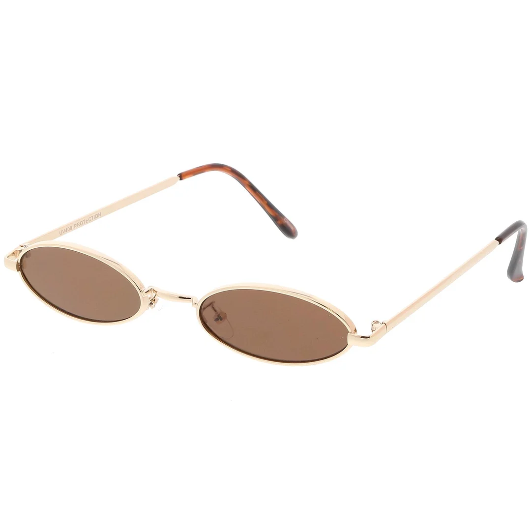 Extreme Small Oval glasses Neutral Colored Flat Lens 51mm