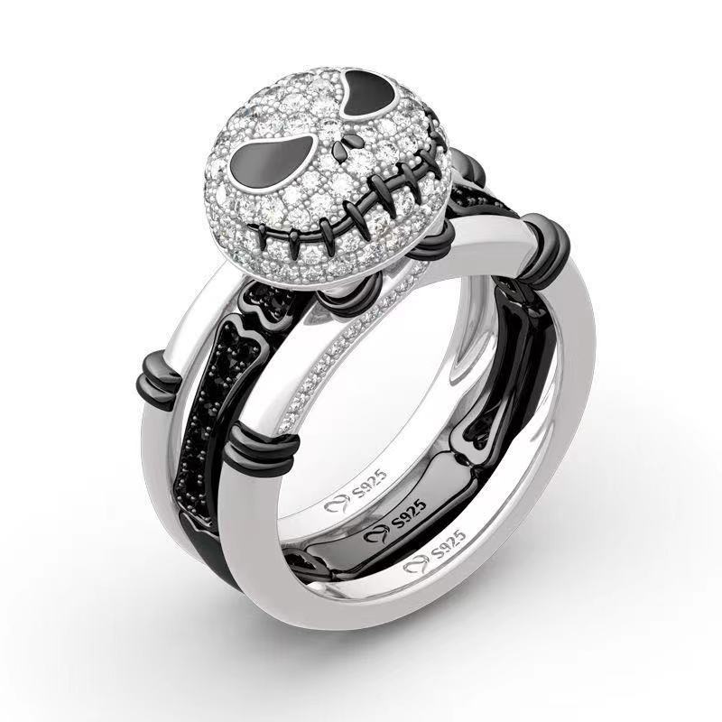 Colorblock Smiling Undead Skull Unisex Ring - SOPULA