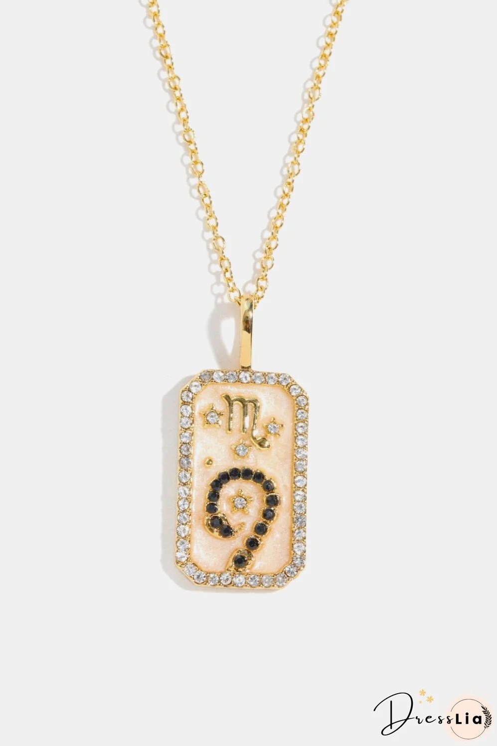 Rhinestone Constellation Pendant Copper Necklace