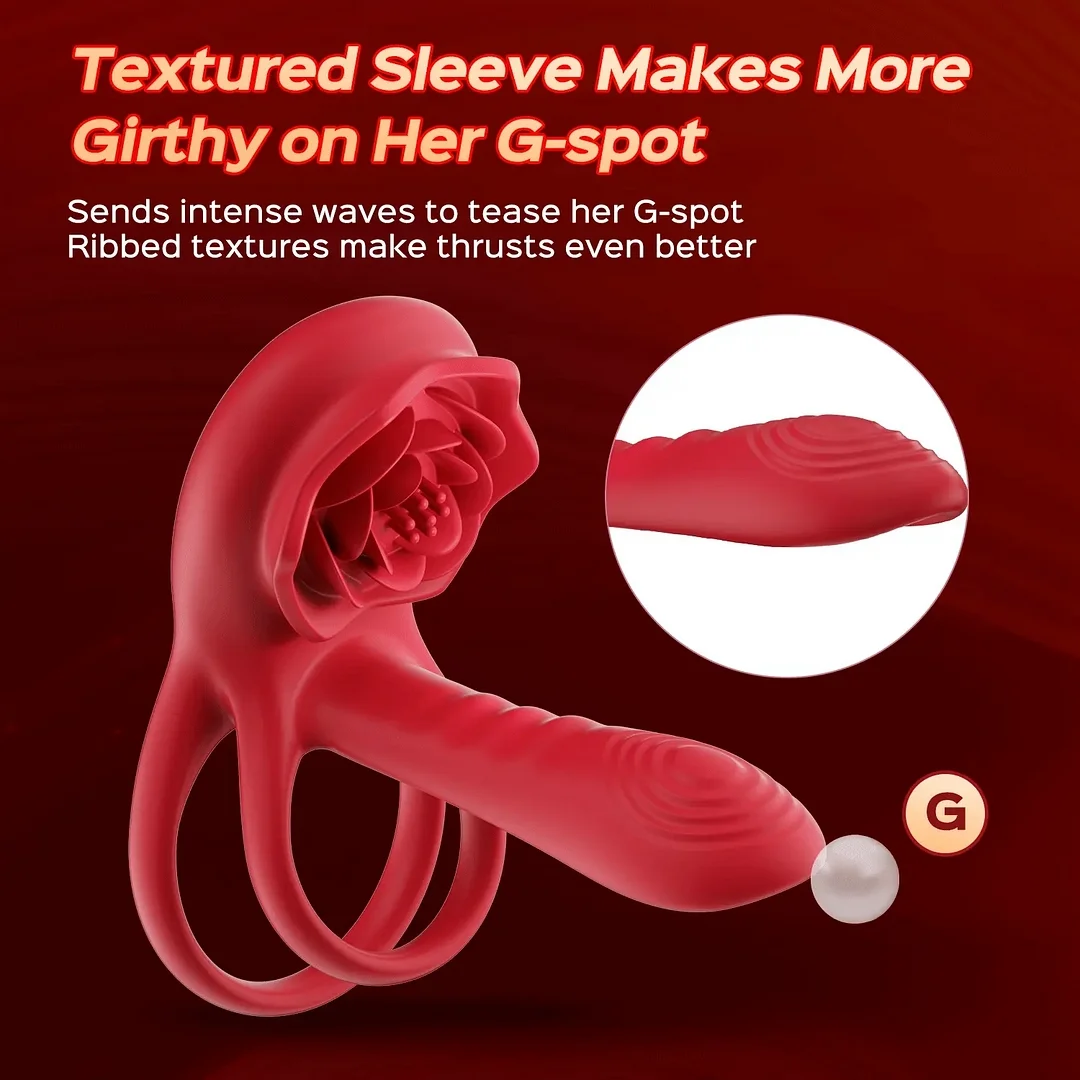 Axion 3-in-1 Male Rose Vibrating Cock Rings Couples Toys