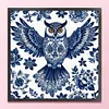Blue And White Porcelain Owl-11CT Stamped Cross Stitch 50*50cm/19.69*19.69in tapestrymarket