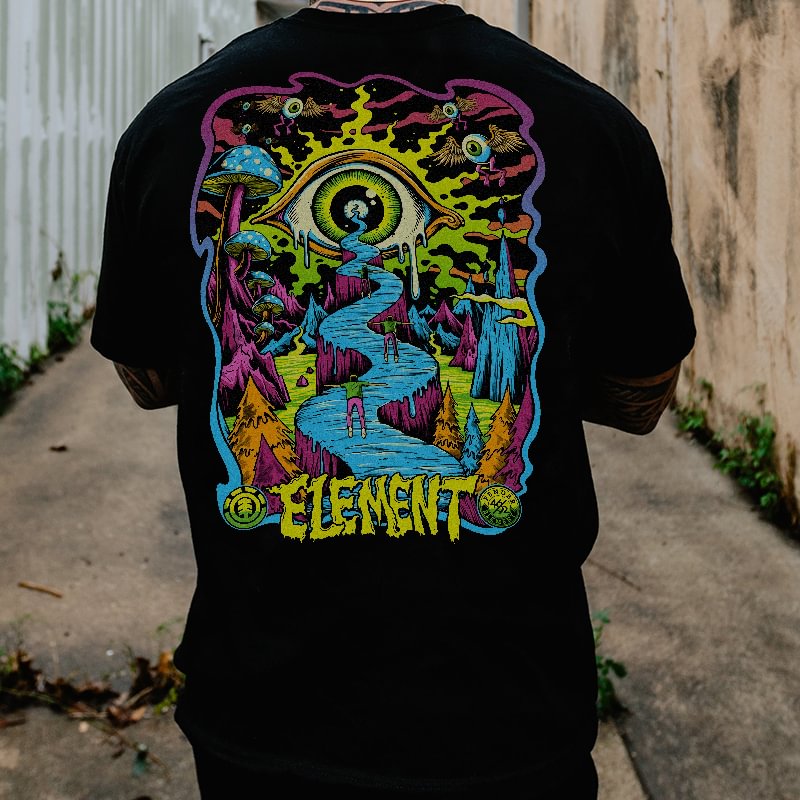 UPRANDY Element creative print short sleeve t-shirt -  UPRANDY