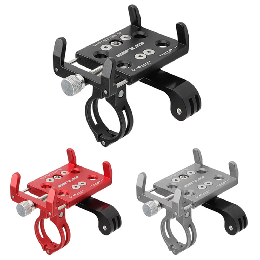 

MTB Road Bicycle Scooter Phone Holder Aluminum Motorcycle Camera Stand Rack, Red, 501 Original