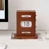 Creative Mid-Century Cherry Wood Desk Calendar | Original Design, Retro Perpetual Calendar Decorative Ornament