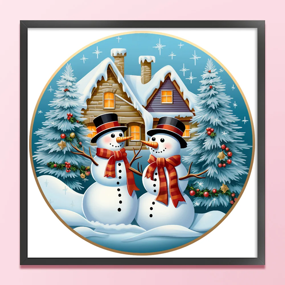 DIY Stamped Cross Stitch 11CT Full Embroidery 40*40cm - Christmas Snowman