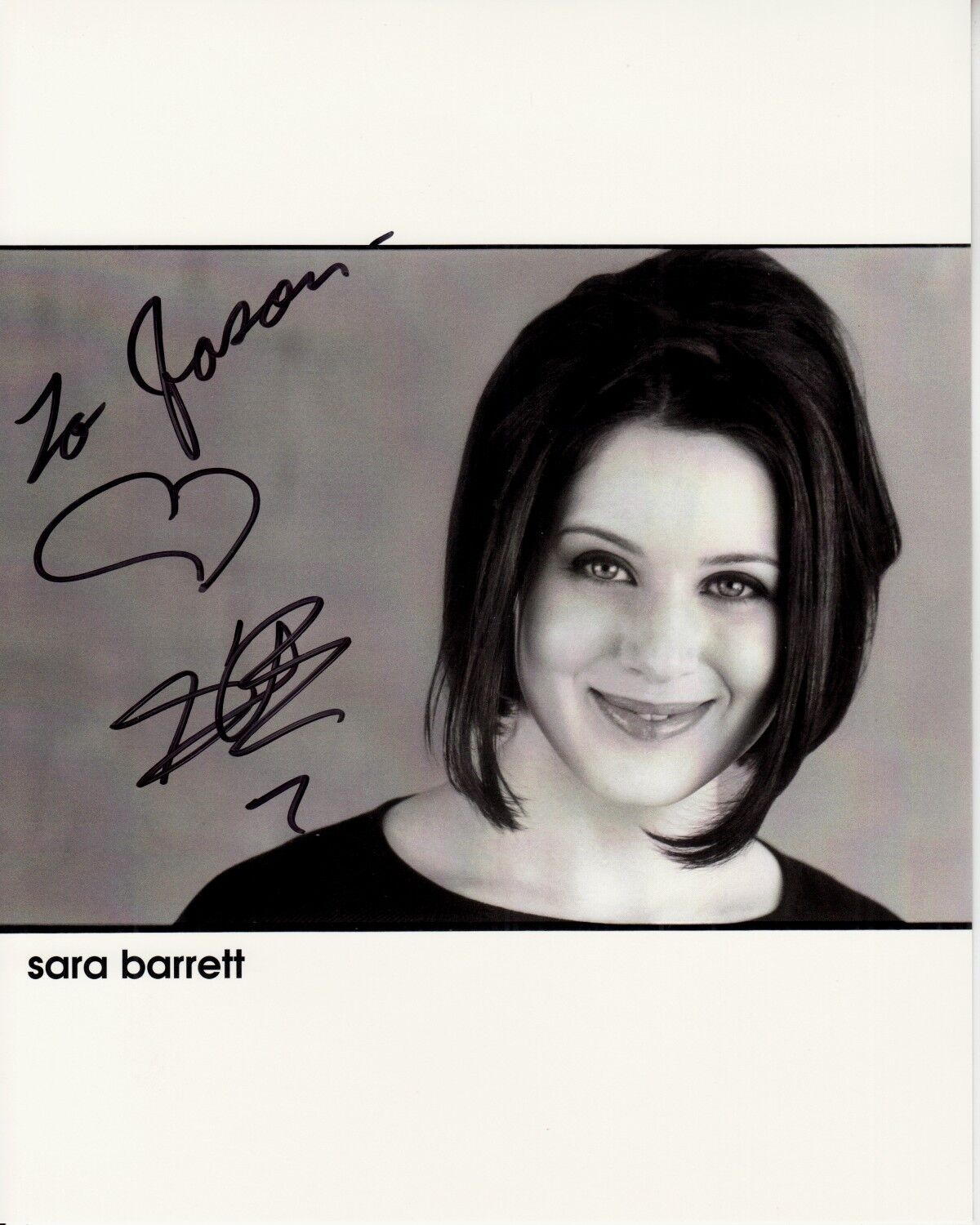 SARA JEAN BARRETT hand-signed BEAUTIFUL PORTRAIT 8x10 authentic w/ UACC RD COA