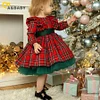 Kid Baby Girls Toddler Red Plaid Bow Dresses Christmas Party Dress