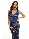 Evening  Wrap Backless Embroidered V-Neck Dress