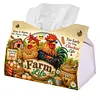 (24cm)Diamond Art Tissue Box Cover DIY PU Desktop Organizer Large(farm chicken)