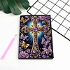5D Diamond Painting Notebook 50 Pages A5 Diamond Art Diary Book (Purple Cross)