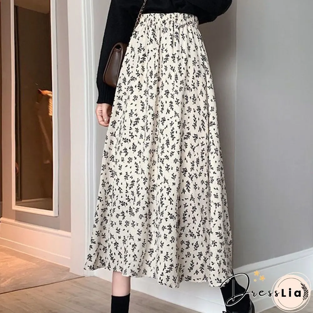 Skirts Women Design High Waist Summer Loose Trendy Elegant Artistic A-Line All-Match Print