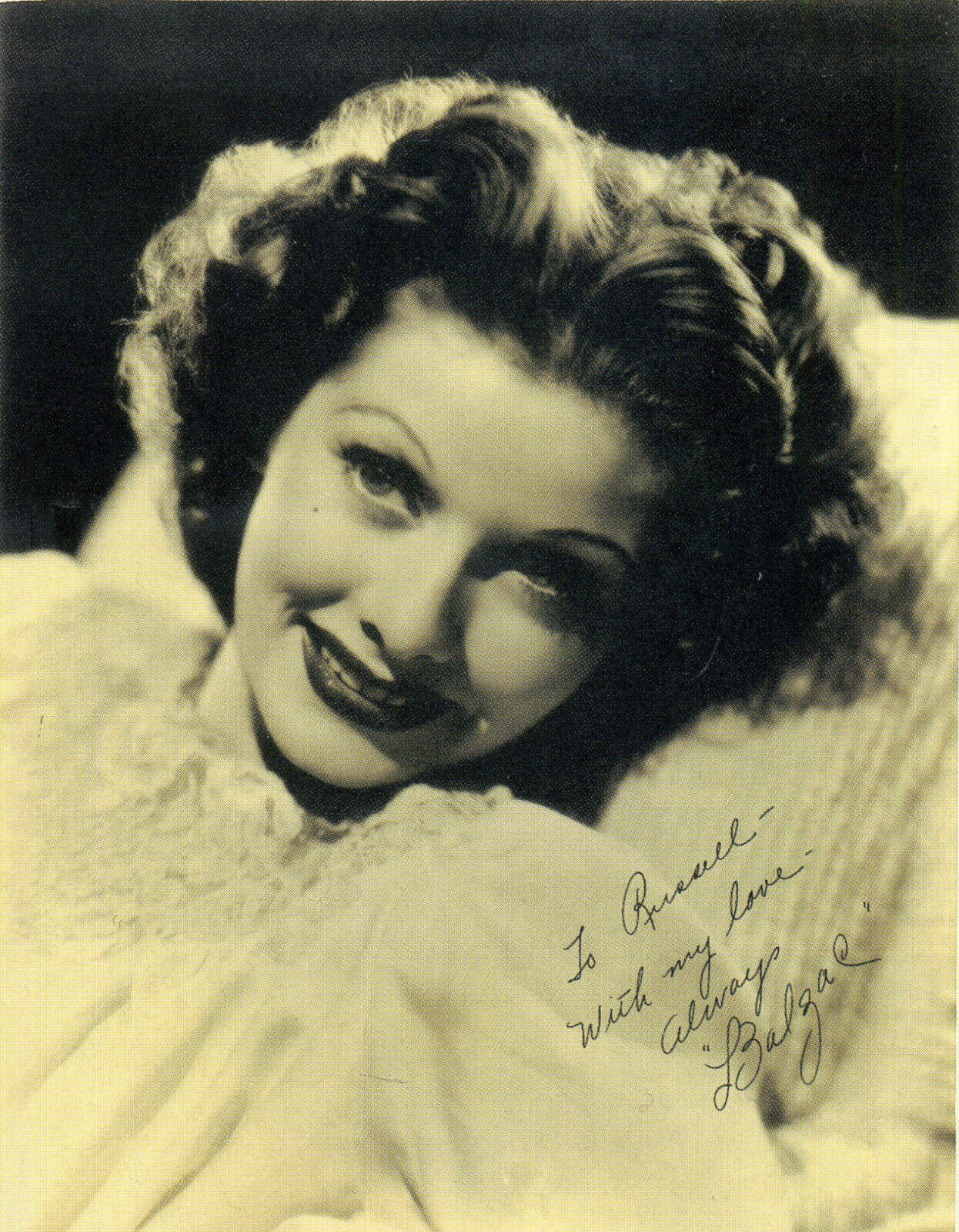 LUCILLE BALL (BALZAC) Signed Photo Poster paintinggraph - Film & TV Actress - Preprint