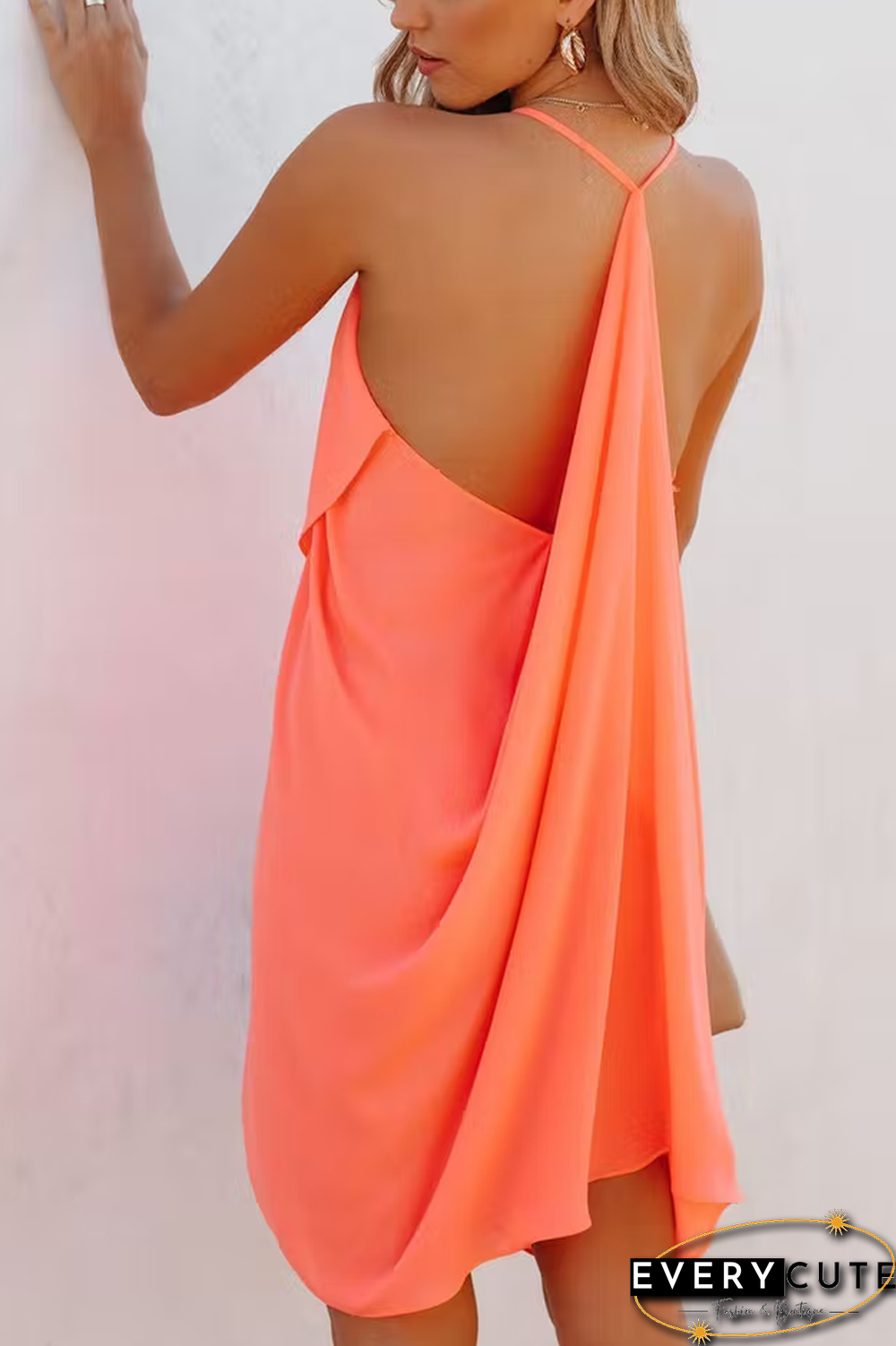 Such A Flirt Halter Ruffle Dress