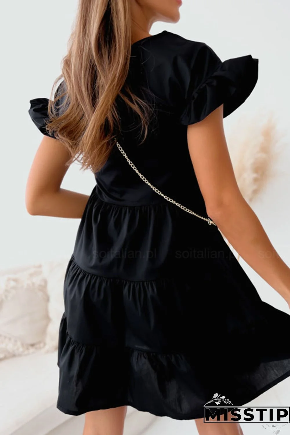 Blue Casual Solid Patchwork Fold Stringy Selvedge O Neck A Line Dresses