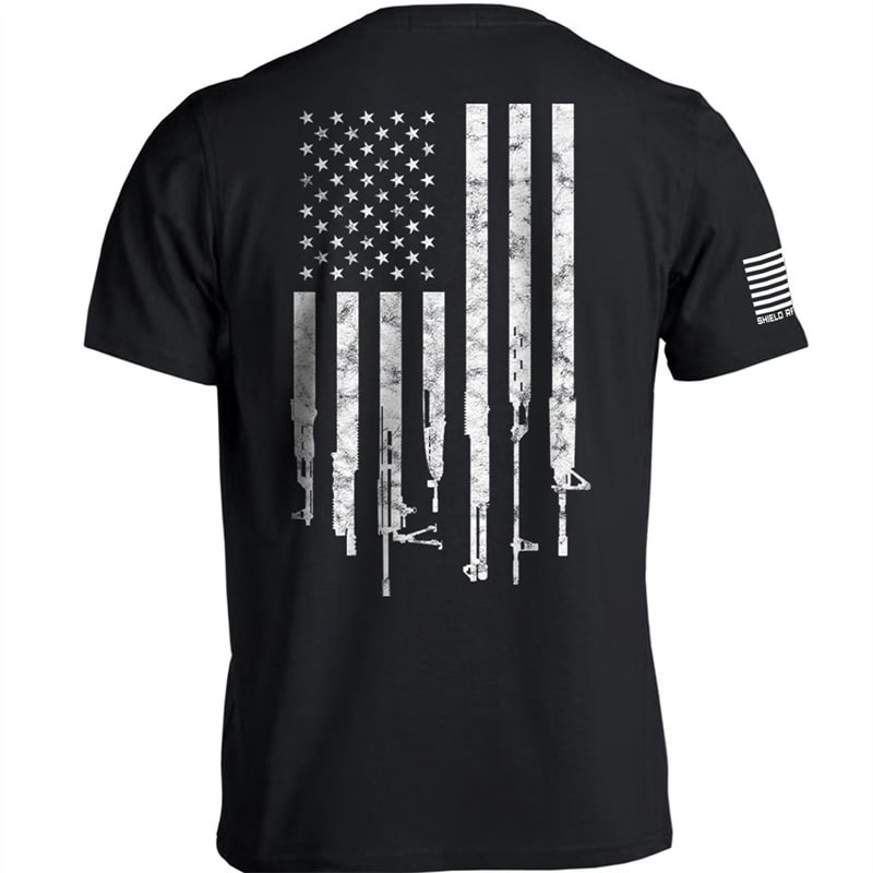 Men's Firearm Flag Print T-Shirt