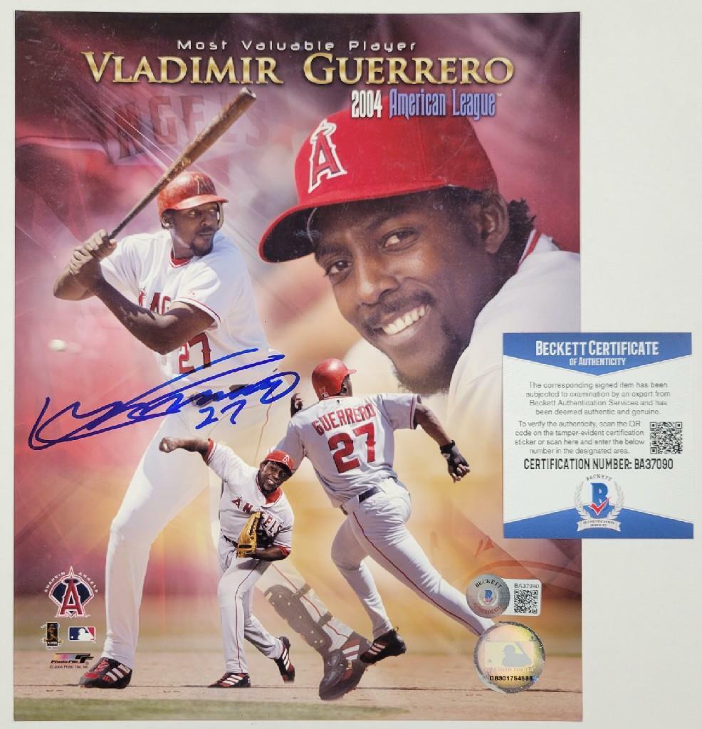 HOF Vladimir Guerrero signed Angels 8x10 Photo Poster painting #5 ~ Beckett BAS COA