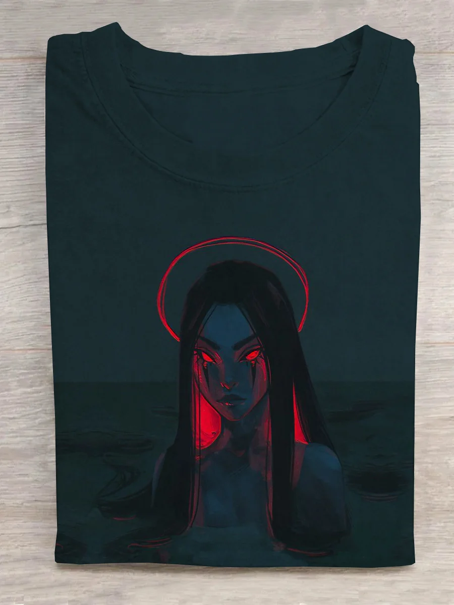 Eagerlys Red Eyed Devil Girl T-shirt Eagerlys
