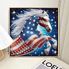 Diamond Painting-DIY Crystal Rhinestone Flag Horse