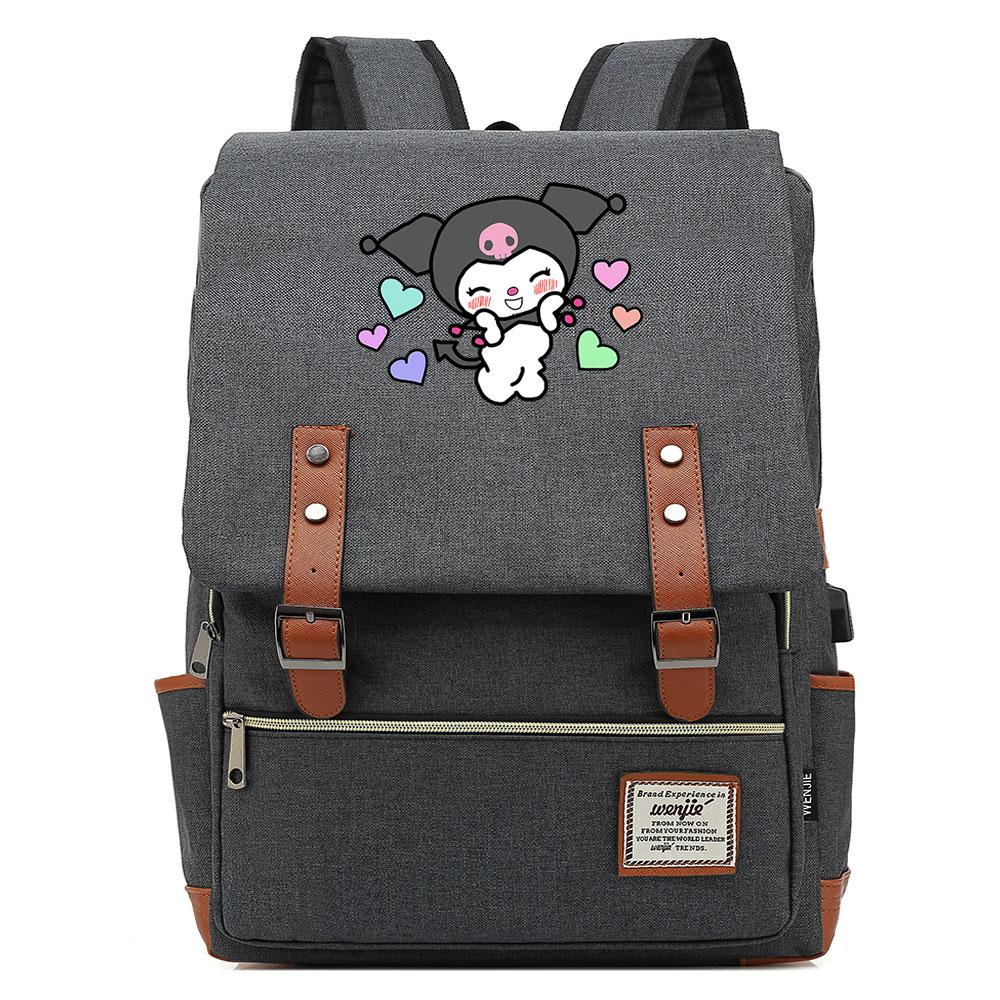 Mayoulove Kuromi Backpack Lightweight Design with Adjustable Straps for School and Outdoor Use-Mayoulove