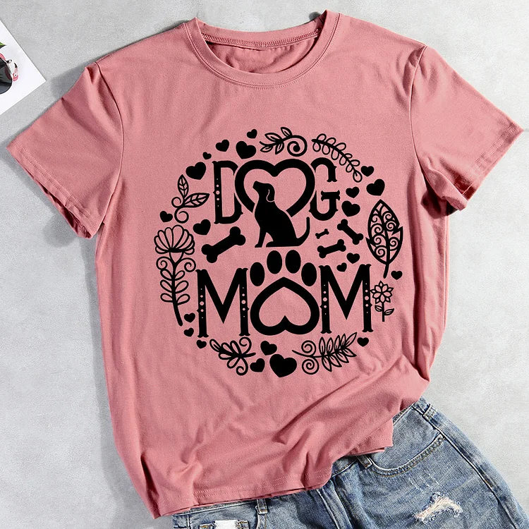 Dog Mom Dog Paw  T-shirt Tee -010858