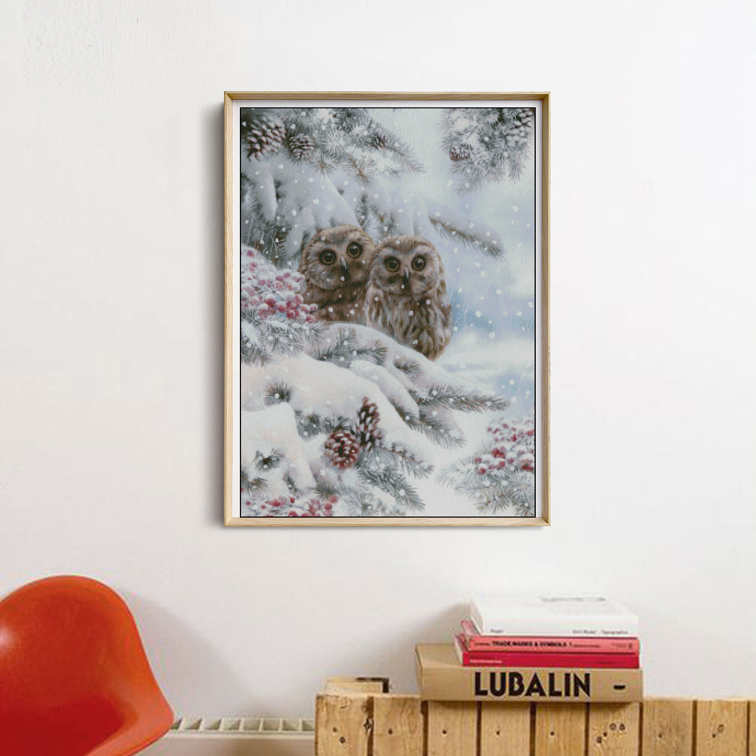 [JJ1812-Owl in the Snow] Painting Fairy Cross Stitch