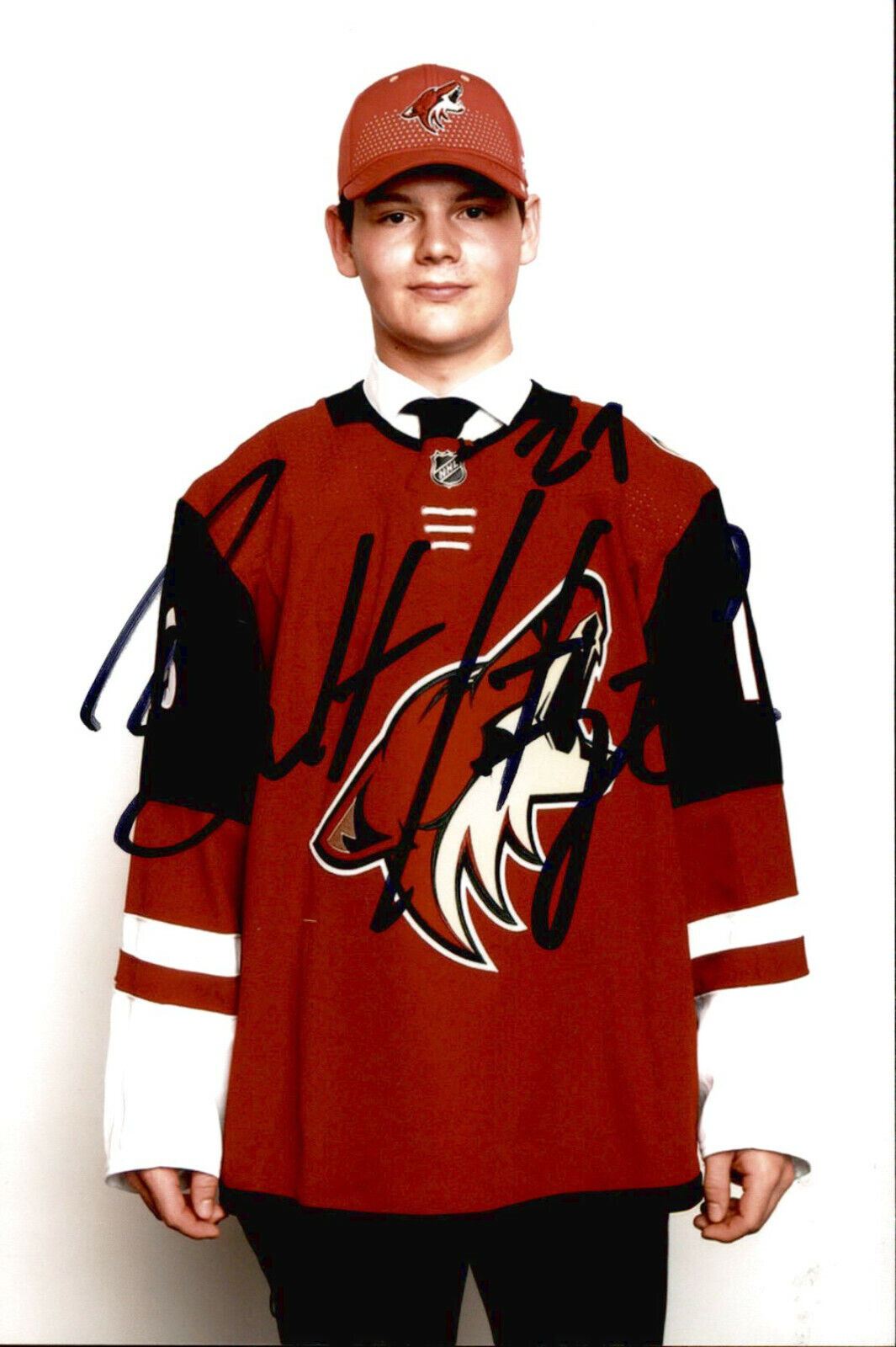 Barrett Hayton SIGNED 4X6 Photo Poster painting ARIZONA COYOTES #3