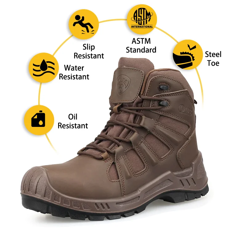 Men's Composite Toe Waterproof Slip Resistant Oil Resistant Metal Free Construction & Farm Work Boots