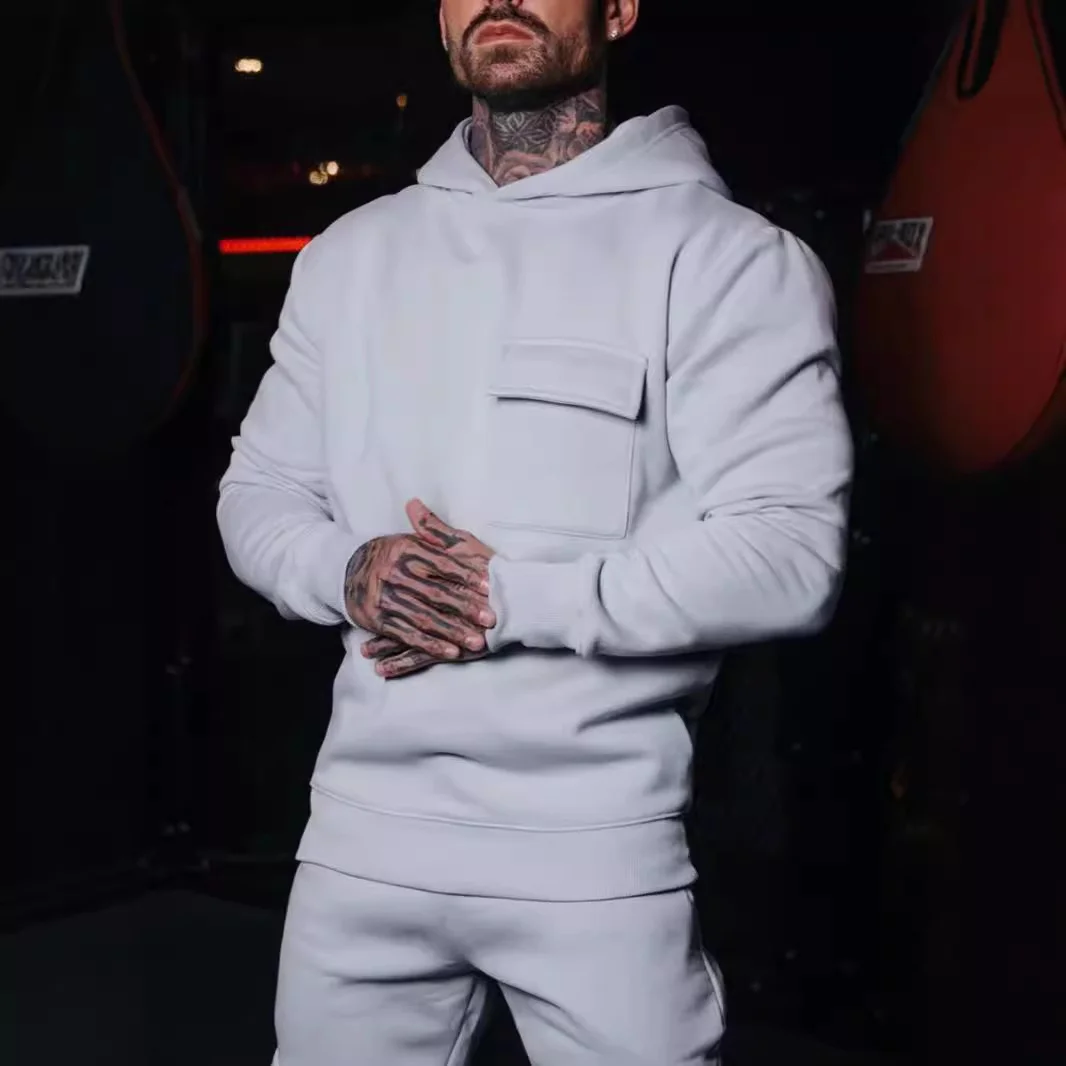 Men's Casual Cotton Large Size Hooded Pullover Sweatshirt