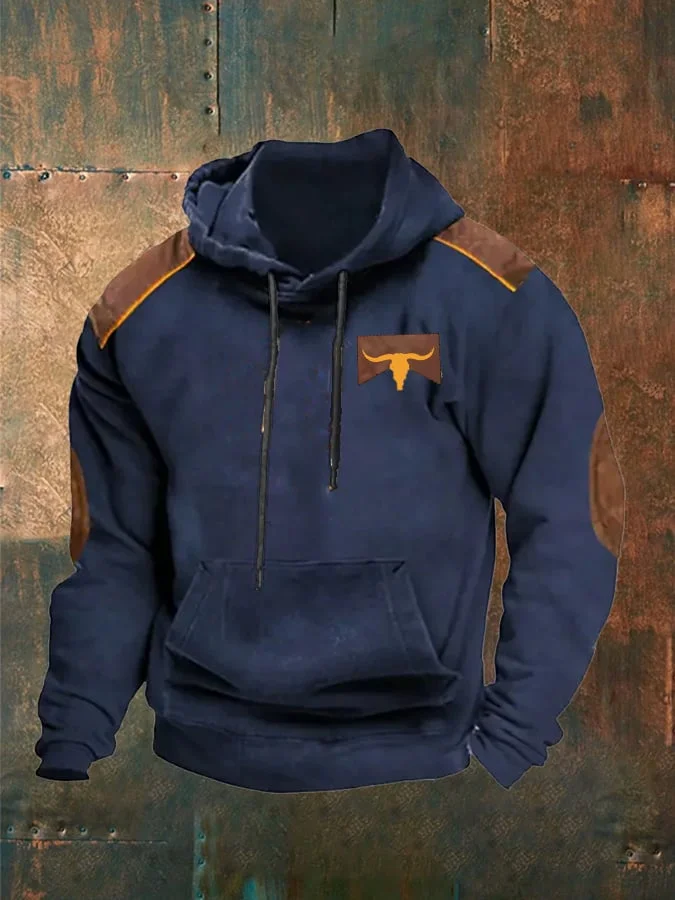 Men'S Western Printed Casual Hoodie