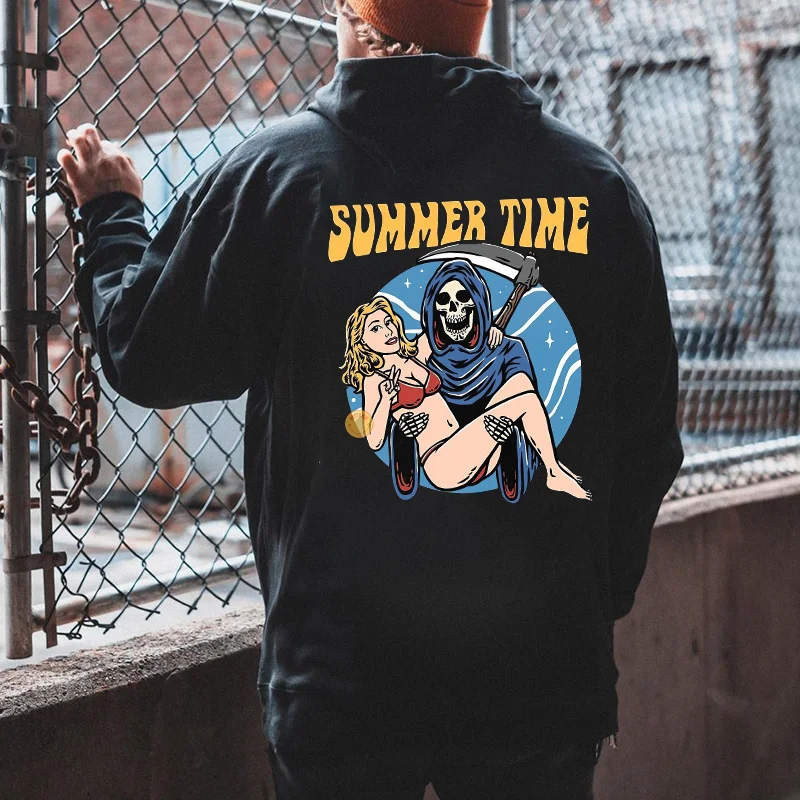Summer Time Printed Men's Hoodie - Krazyskull