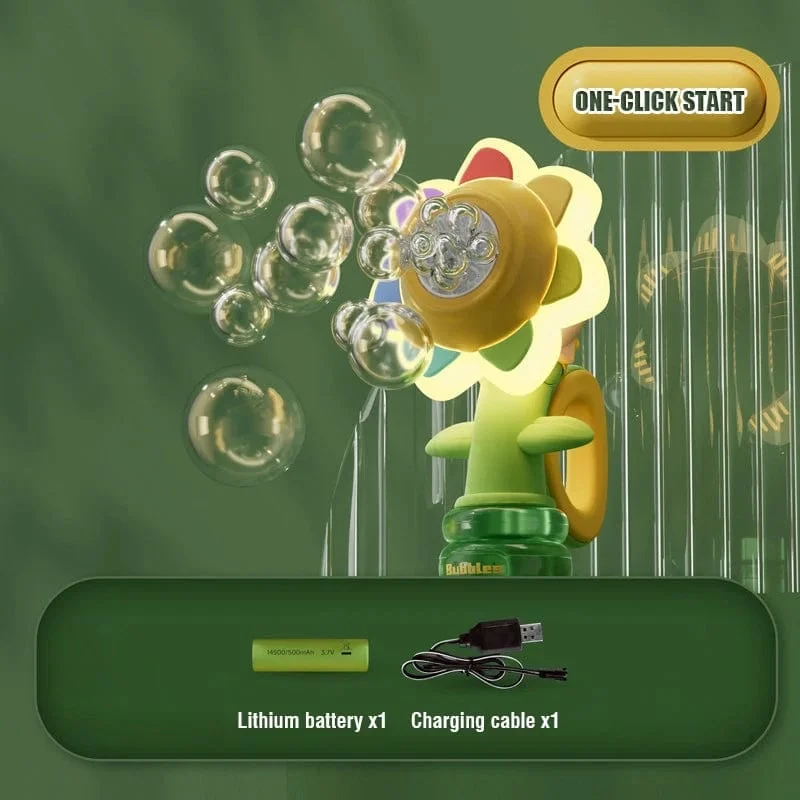(🔥HOT SALE 49% OFF🔥)Sunflower Shaped Portable Electric Bubble Maker Toy