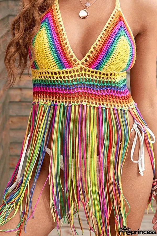 Knit Sling Vintage Fringe Holiday Overskirt