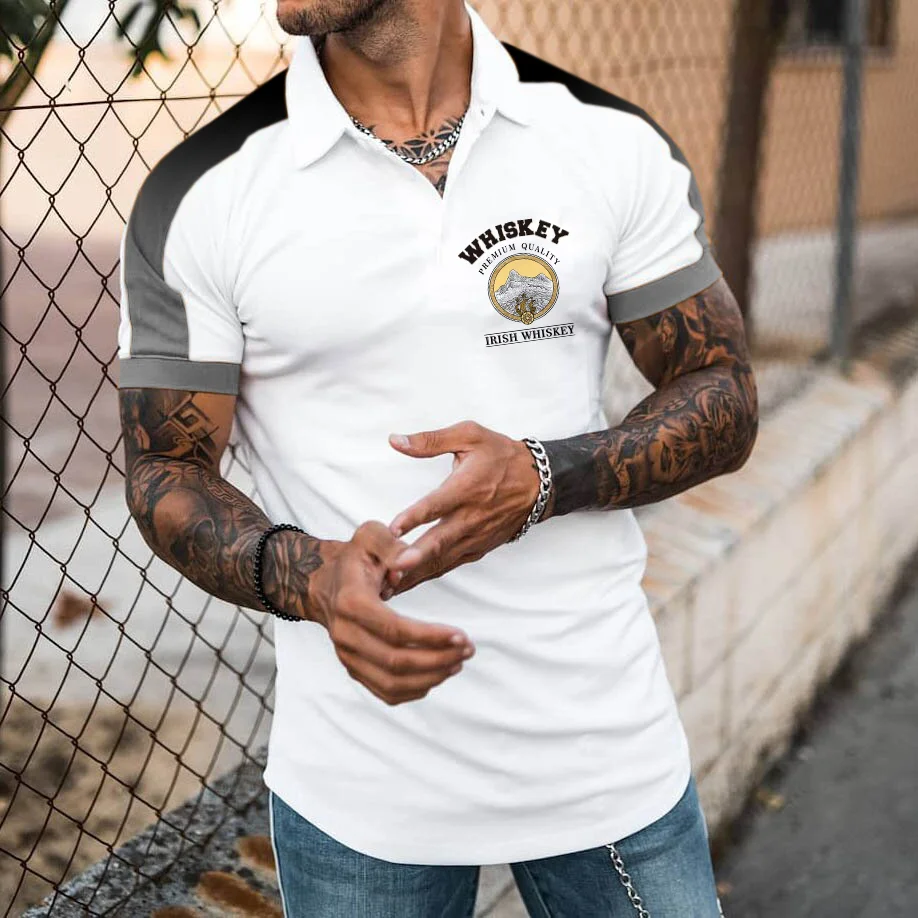 Men's Whiskey Print T-shir