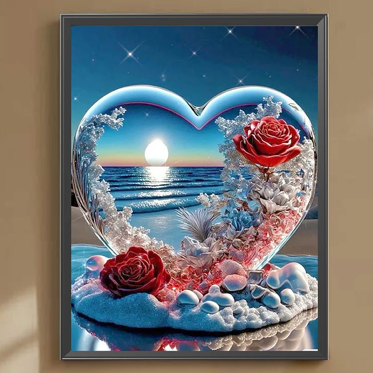 Diamond Painting Valentine Love Rose Full Round Drill Picture of Rhinestone  Kit