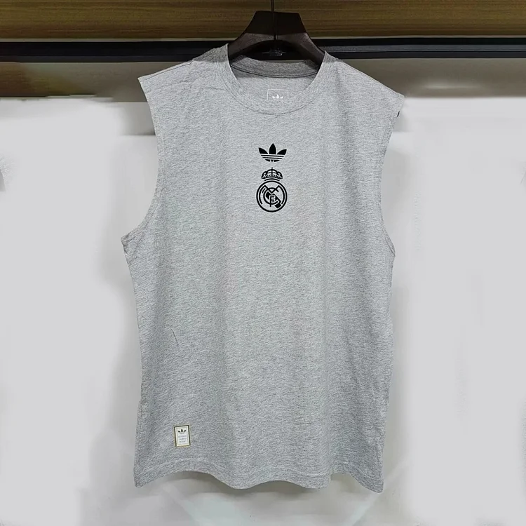 Fans 25/26 Real Madrid Gray Cotton Tank Top