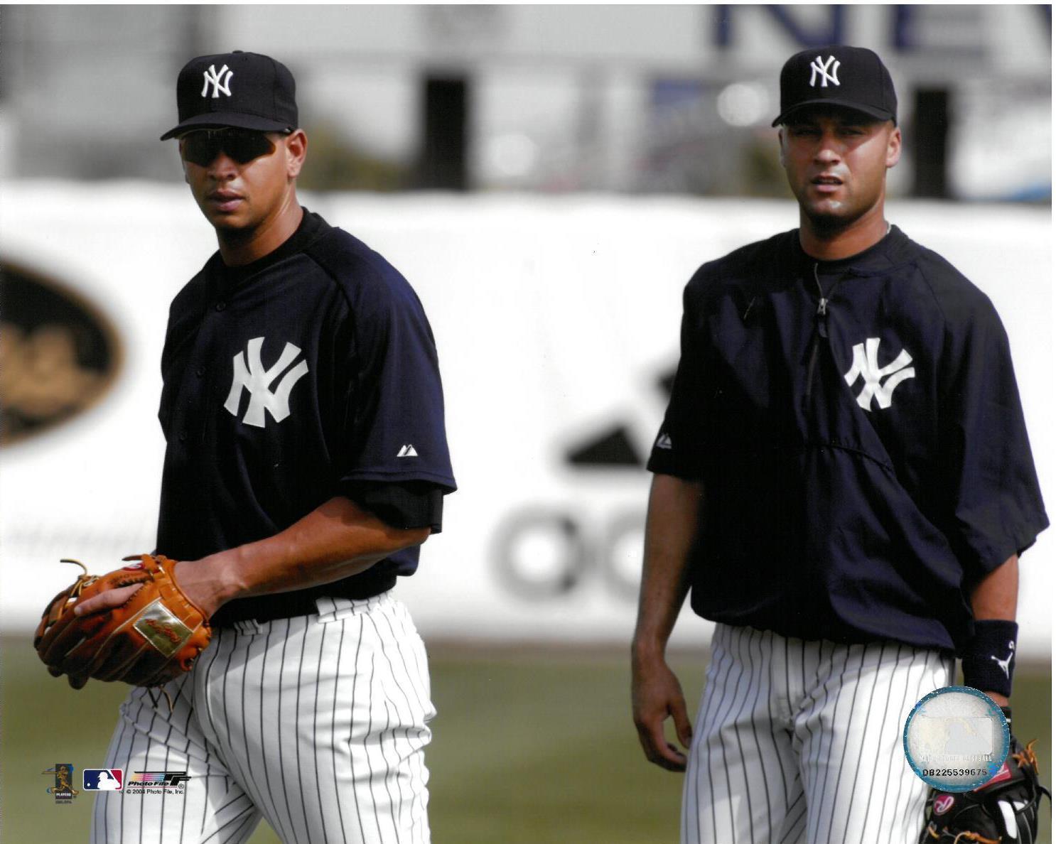 Derek Jeter & Alex Rodriguez Unsigned Yankees Glossy MLB 8x10 Photo Poster painting US#509