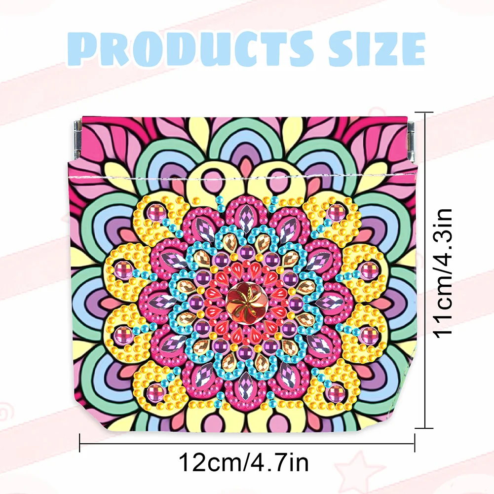 5D DIY Mandala PU Partial Special Shaped Diamond Painting Wallet Gifts for Women