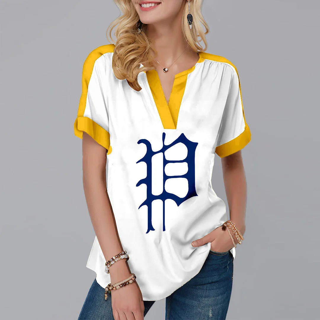 New Fashion Short Sleeve V Neck Shirt