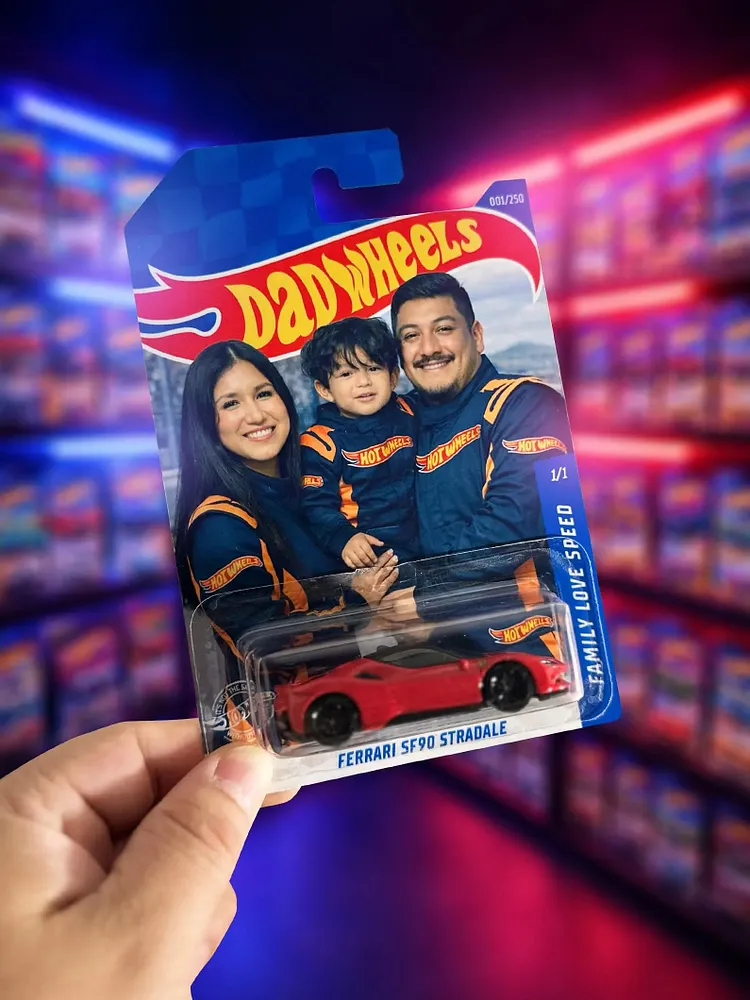 Personalized Photo Toy Car, You&rsquo;re Wheelie Cool Dad, Custom Face Dad Gift, Father Day Gift From Kids, Gift for Grandpa Dad Husband