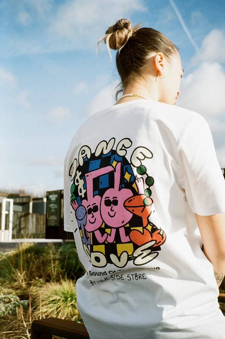 Other Side Store 'Dance and Groove' Tee - White