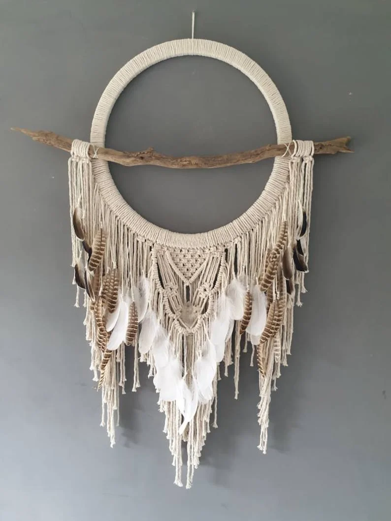 Large driftwood dreamcatcher.