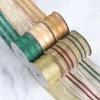 Golden Line Wired Edge Christmas Decor Festive Ribbon Roll 6.5cm