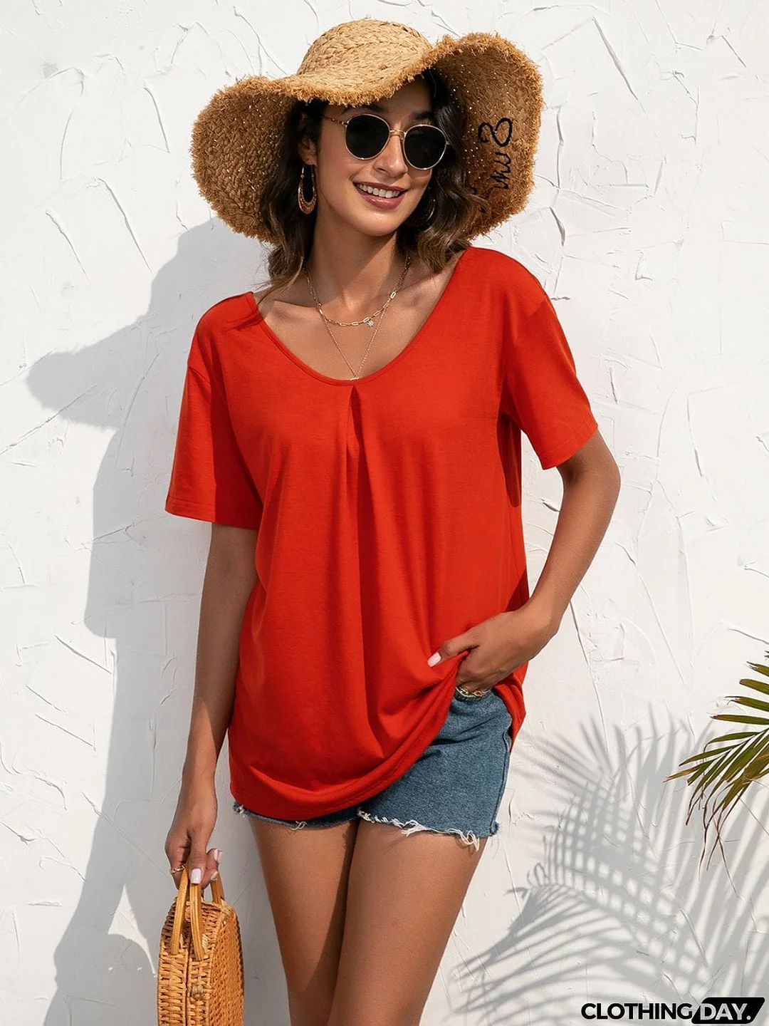 Lace Trim Short Sleeve Top