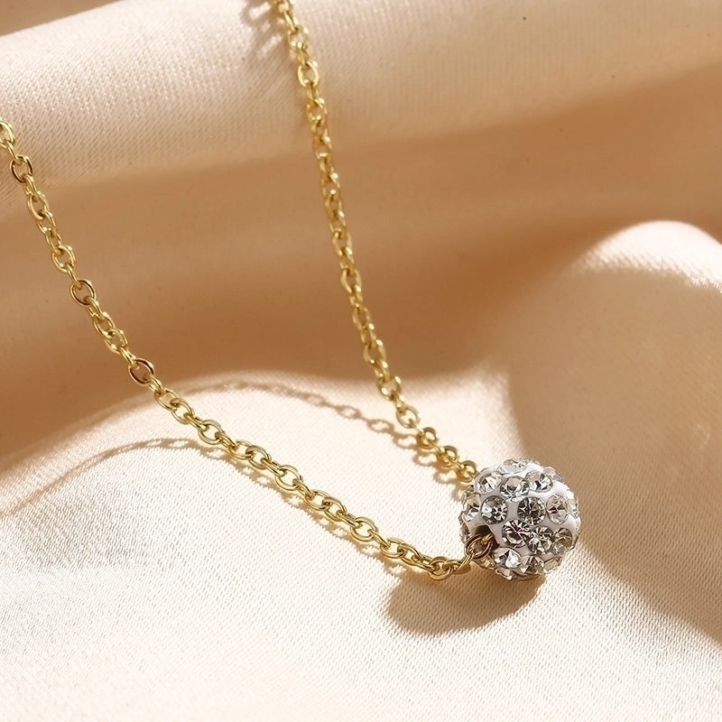 Stainless Steel Titanium Steel 18K Gold Plated Minimalist Plating Round Pendant Necklace