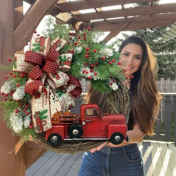 Early Christmas Promotion-Red Truck Christmas Wreath