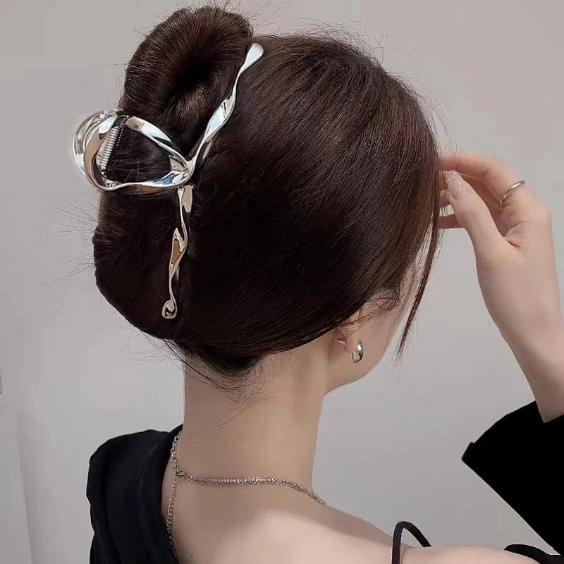 Casual Minimalist Women’s Star Solid Color Alloy Metal Hollow Out Hair Clip Hairpin Hair Claws
